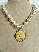 Yochi- Angel In Pearls Coin Necklace