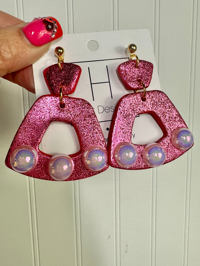 Hart Designs - Glitter Me Up Earrings - Pink