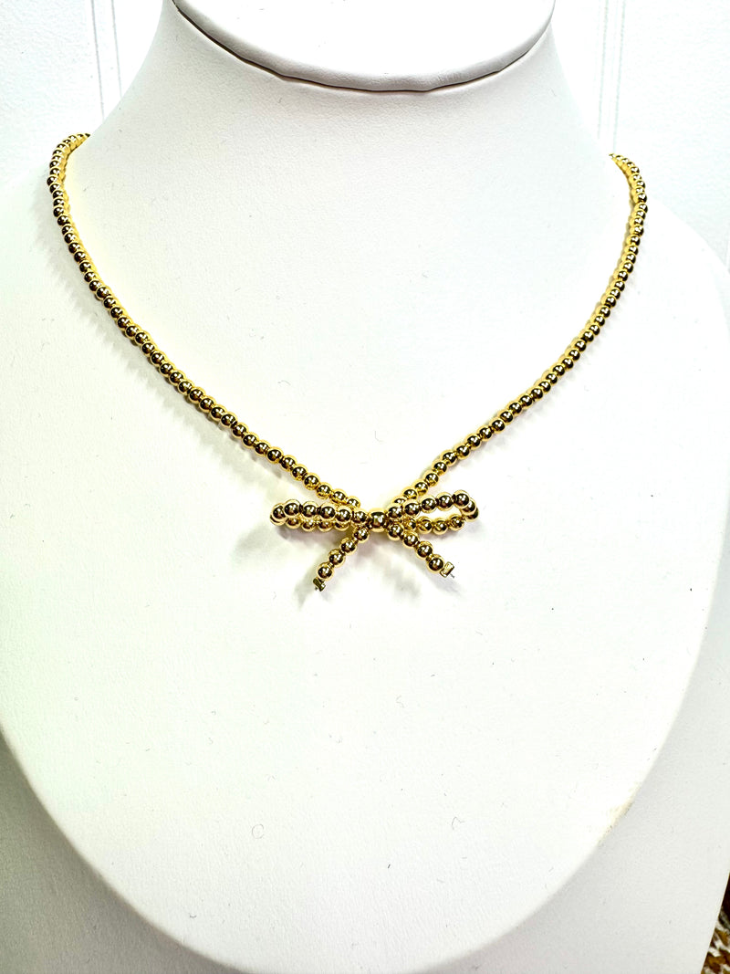 Hart Designs - Beaded Bow Necklace