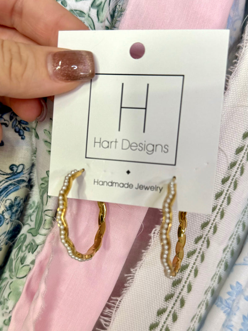 Hart Designs- Itty Bitty Pearl Hoops