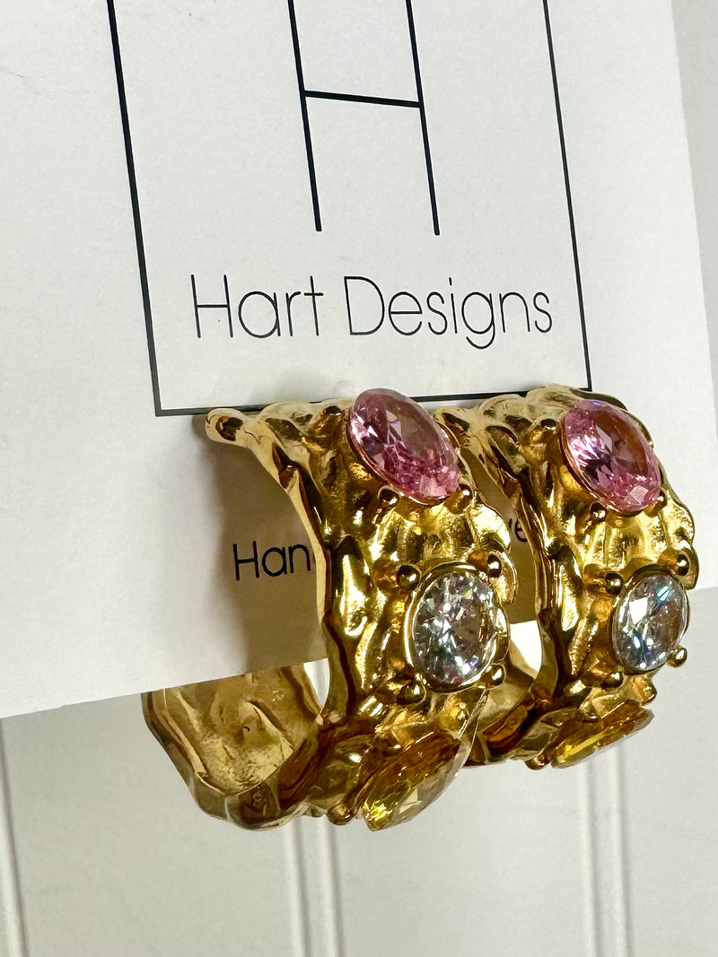 Hart Designs- Rhinestone Rush Hoops