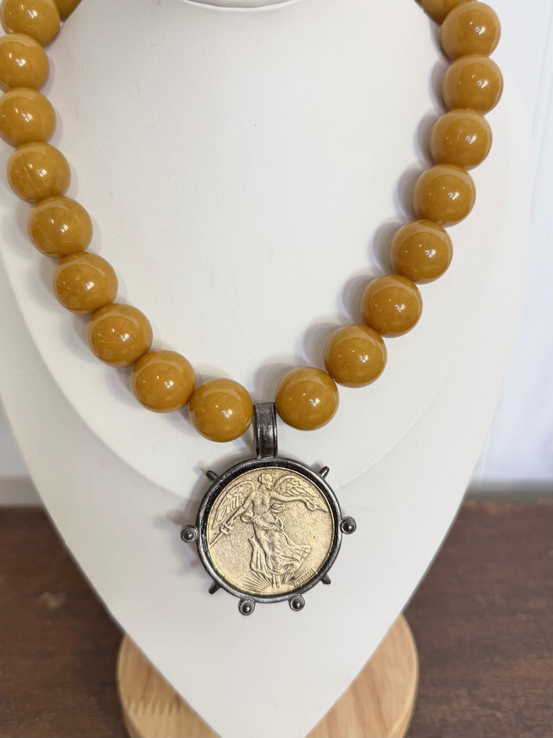 Yochi- Falling Leaves Coin Necklace