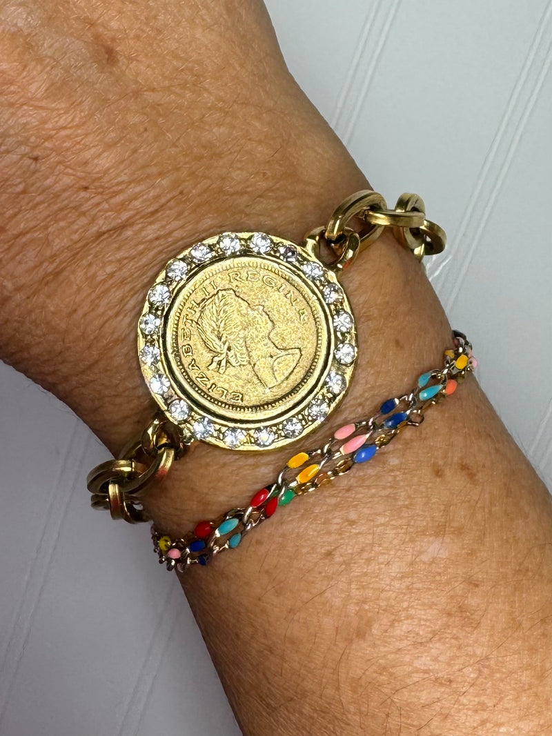 Yochi- Dancing Queen Coin Bracelet