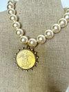 Yochi- Angel In Pearls Coin Necklace