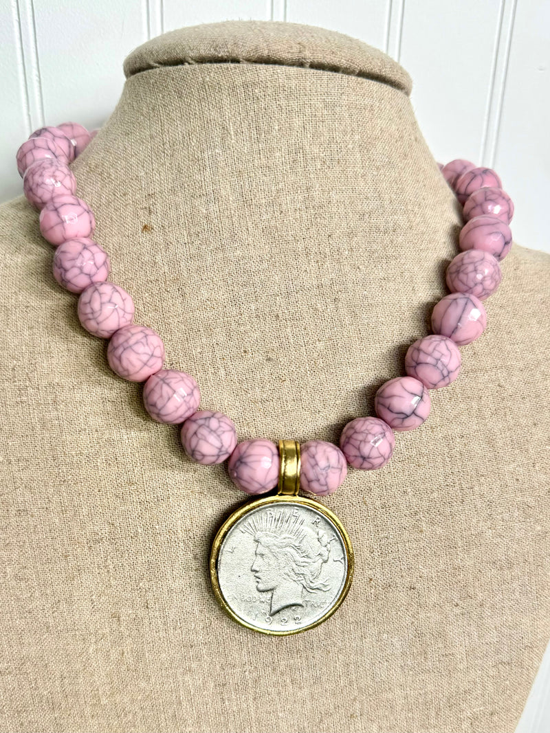 Yochi- Blushingly Yours Coin Necklace