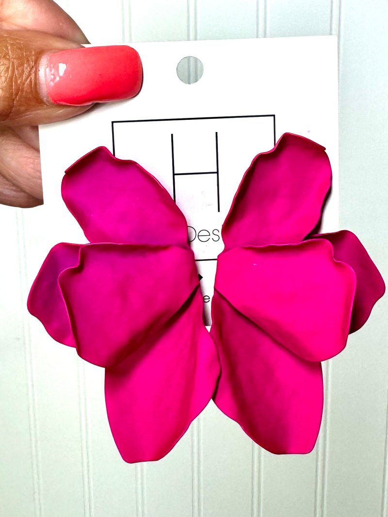 Hart Designs- Amaryllis Earrings- Fuchsia