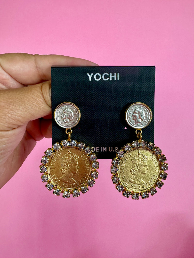 Yochi- Living Royal Coin Earrings