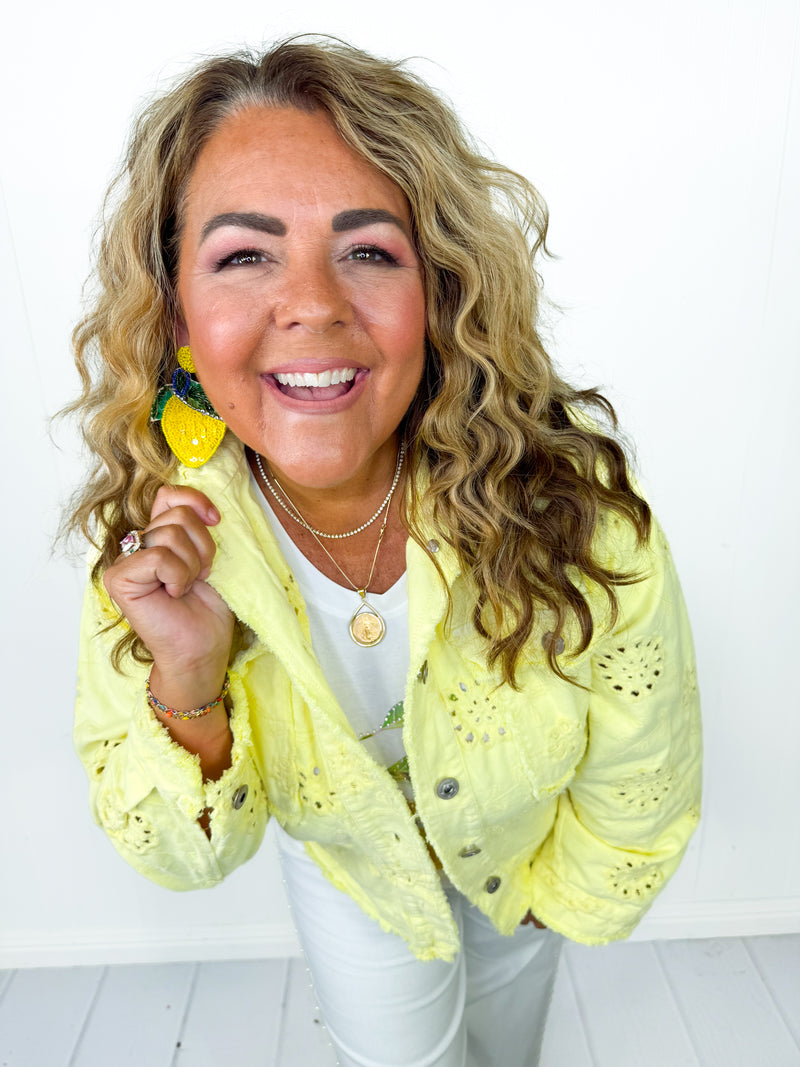 Lemon Squeeze Eyelet Jacket