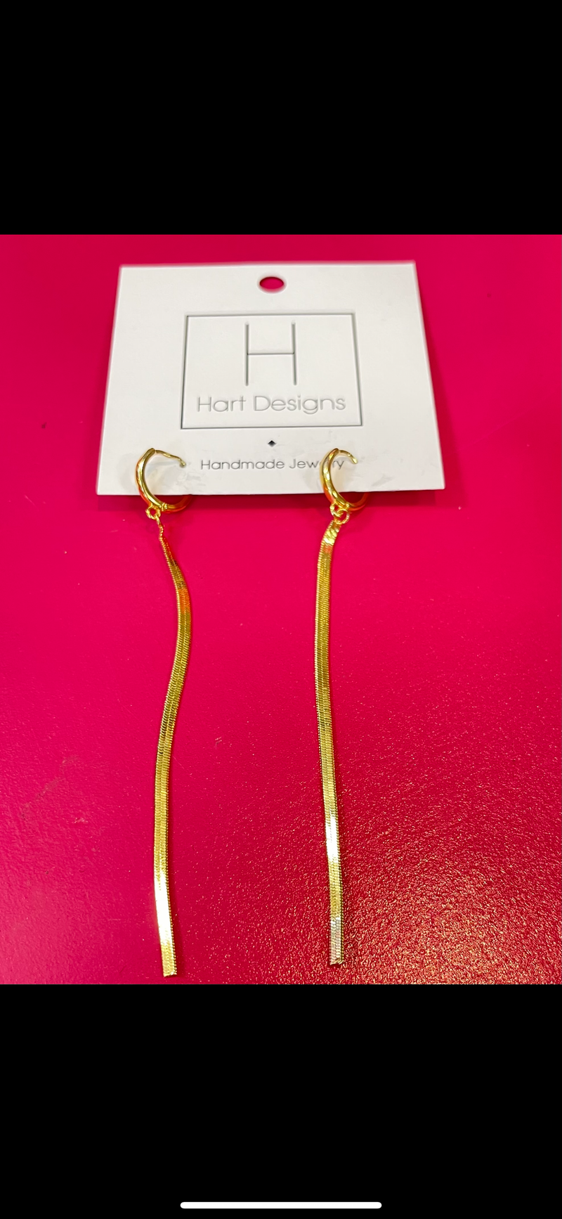 Hart Designs- Huggie Hoop Herringbone Earrings