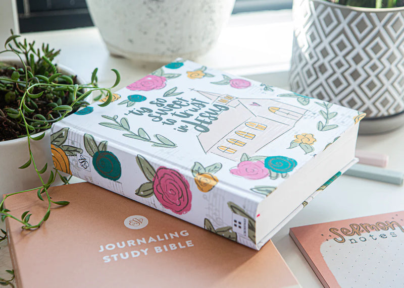 King Folk - ESV Journaling Study Bible - Church Floral Design - Cloth Over Board