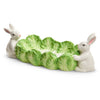 Raz 10" Green Cabbage Tray with Easter Bunnies