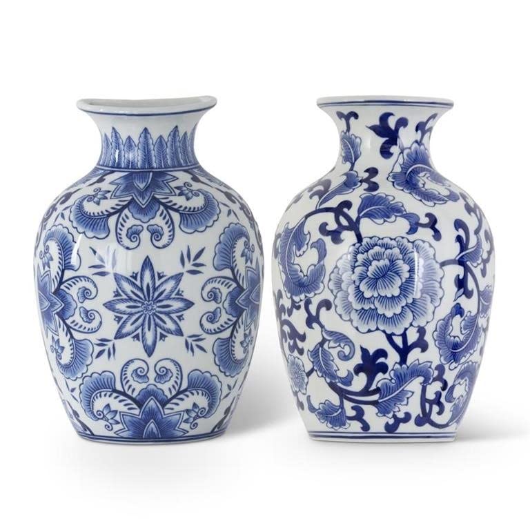 Porcelain Blue & White Chinoiserie Wall Vase