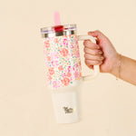 The Darling Effect - 40 oz Lifestyle Flip Straw Tumbler - Secret Garden Pink