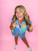 Queen of Sparkles - Denim Flower Romper