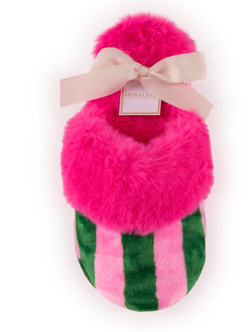 Shiraleah Felicity Stripe Slippers- Pink