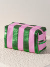 Cara Stripe Zip Pouch-Green