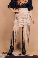 Long Fringe Mini Skirt