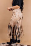 Long Fringe Mini Skirt