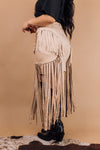 Long Fringe Mini Skirt