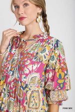 Pretty Paisley Print Midi Dress