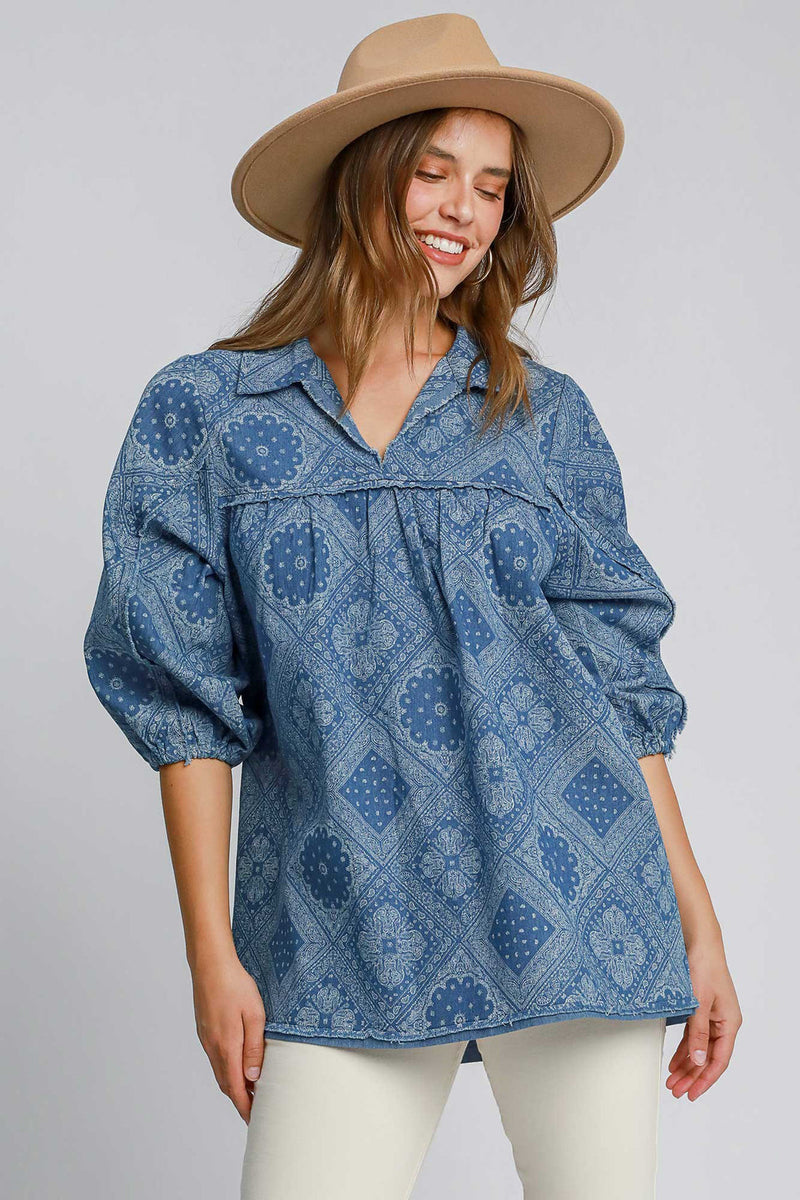 Blue Belle Paisley Print Tunic