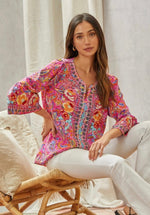 Pretty Paisley Embroidered Peasant Top