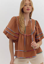 Caramel Colored Babydoll Top