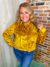 Amber Floral Velvet Button Down- Golden