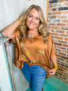 Stranded In The Jungle Oversized Top- Bronze