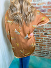 Stranded In The Jungle Oversized Top- Bronze