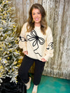 Pretty and Sweet Bow Sweater- Cream