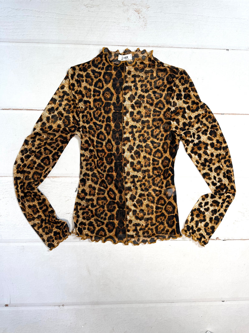 Cheetah Chill Mesh Layering Top
