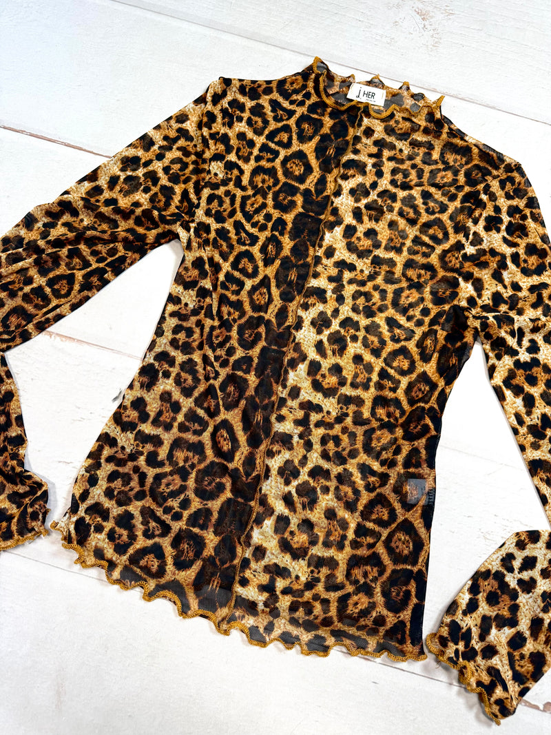 Cheetah Chill Mesh Layering Top