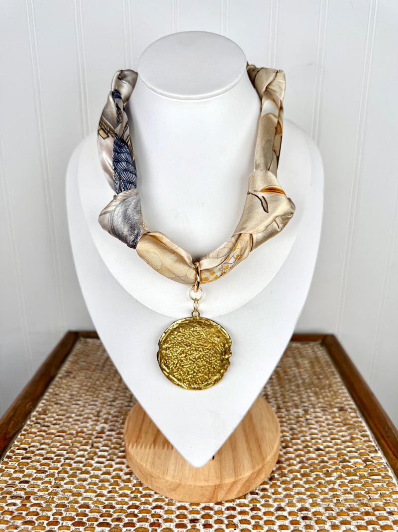 Jennifer Thames- Falling For Gold Scarf Necklace