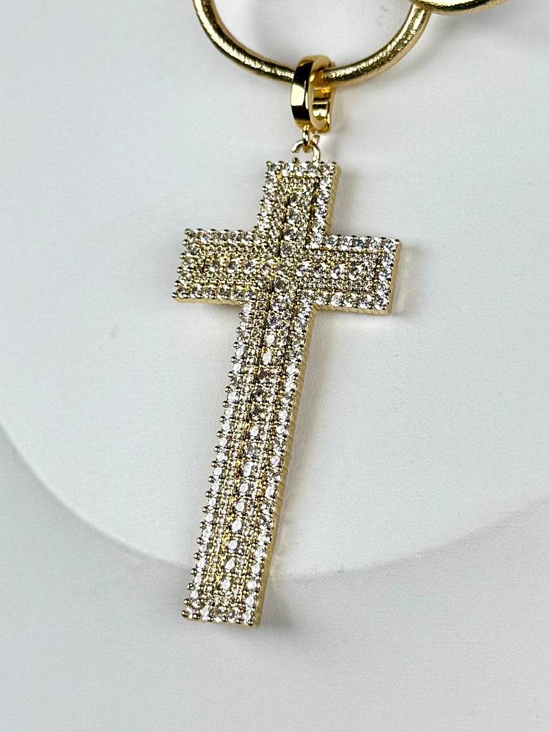 Glorious Day Rhinestone Cross Charm