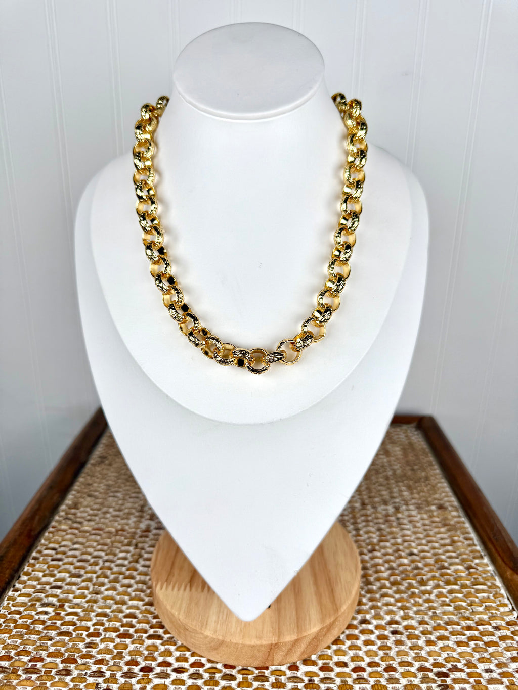 Krista Gold Hammered Necklace