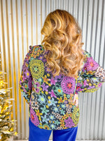 Multicolor floral print blouse. 