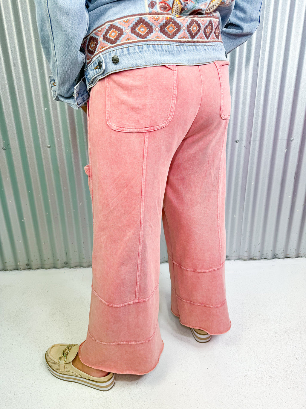 Doorbuster: Roll With Me Wide Leg Pant- Mauve