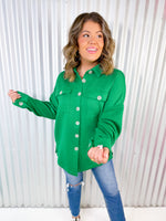 Jenny's Quilted Button Down- Green