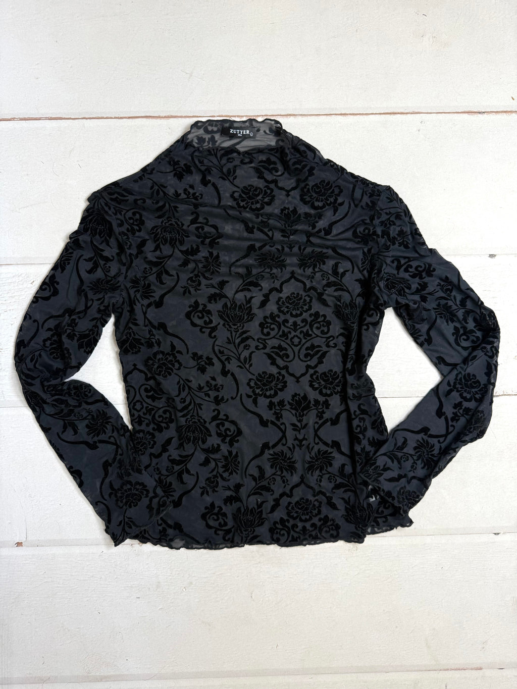 Midnight Velvet Mesh Top