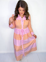 Peaches and Pink Maxi Dress