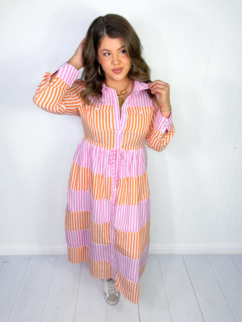 Peaches and Pink Maxi Dress