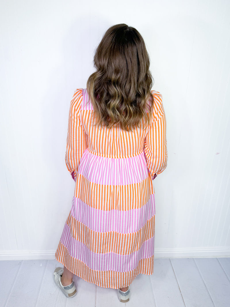 Peaches and Pink Maxi Dress