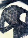 Chantilly Lace Layering Top- Black