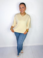 Throw On & Go Tee - Pale Yellow