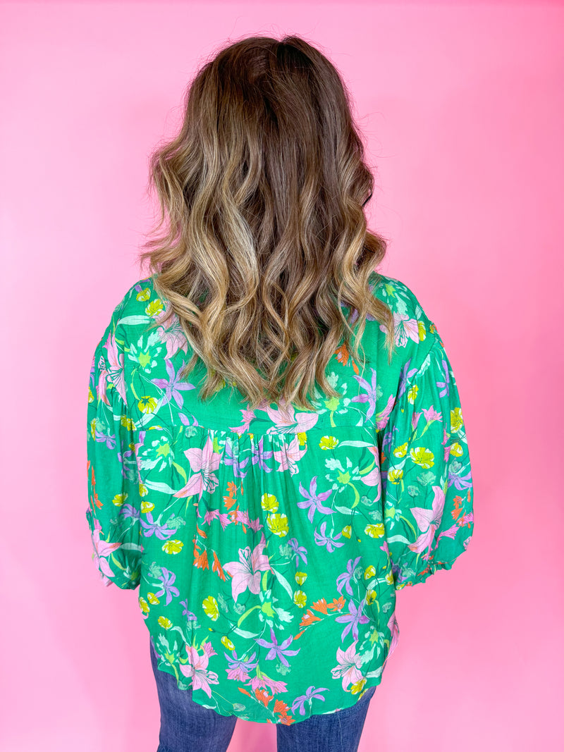 Oh So Floral Bubble Sleeve Top