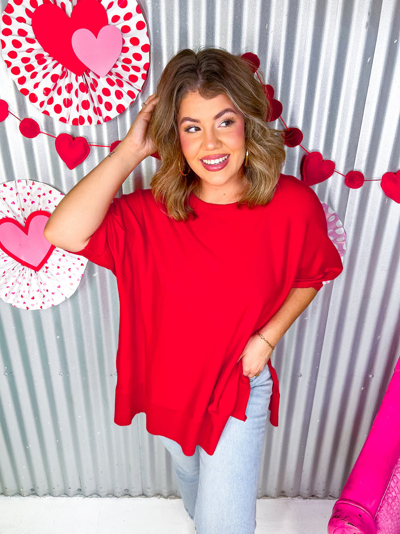 Allison's Oversized Top- Red