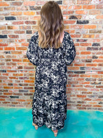 Winter Time Florals Midi Dress