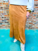 Places To Be Midi Suede Skirt