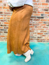 Places To Be Midi Suede Skirt